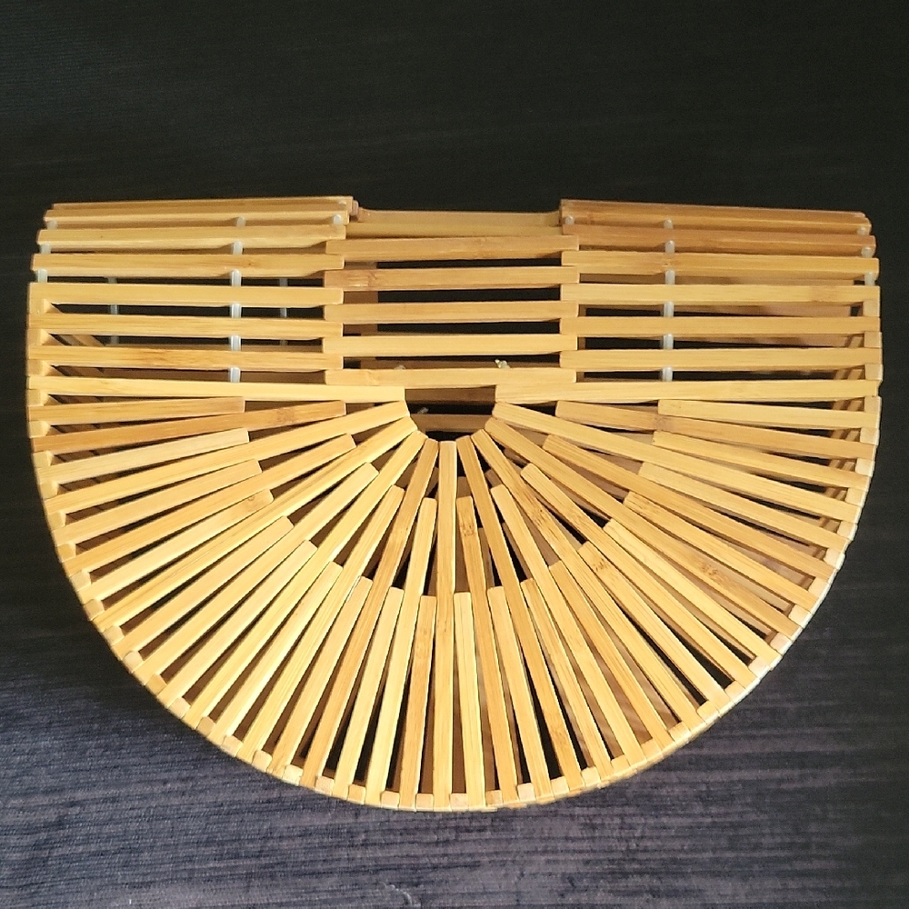 Natural Bamboo Half-Moon Bag